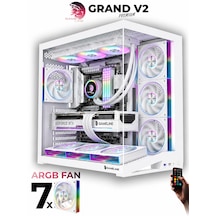 Gameline Leon V2 Grand Premium 7x ARGB PWM Fan Ultra Airflow ATX Gaming Bilgisayar Kasası Beyaz