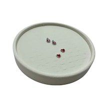 Silindir Model Süet Kumaş Gri Renk 20/20 Cm Batırmalı Küpe-piercing Tablası Krem