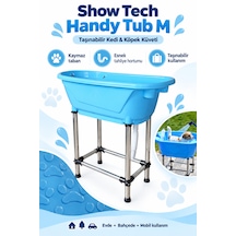 Showtech Handy Tub M Taşınabilir Kedi Köpek Küveti 96cm X 50cm X91cm Mavi