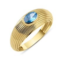 Fiyonk Kuyumculuk 14 Ayar Altın Aquamarine Detaylı Yüzük 001