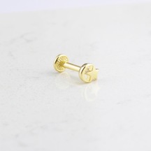 Glorria Altın Ay Yıldız Tragus Piercing Çok Renkli
