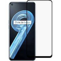 Realme 9i Tam Kaplayan Çerçeveli Cam Koruyucu - Siyah Al3276