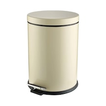 Premium Serisi 12 Litre Hacimli Paslanmaz Banyo-mutfak Pedallı Çöp Kovası Krem, 12l