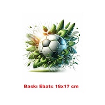 Futbol Topu Temalı Ütü İle Yapışan Tekstil Kumaş Tişört Dtf Baskı 3573