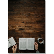 Cakasepetim Açık Kitap Not Defteri Ve Kahve Ahşap Mdf Tablo