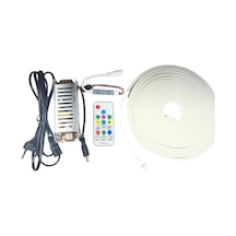 Müzik Modlu Rf Kontrollü 6x12mm Esnek Pixel Rgb Neon Şerit Led Set 5 Metre Adaptörlü Set