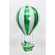 22 İnç Uçan Balon Temalı Yeşil Folyo Balon 88-28 Cm Yeşil