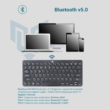 Bt-k95 2,4ghz Wireless+bluetooth Kablosuz Sessiz Klavye Siyah Çift Modlu Telefon Tablet Mac Uyumlu