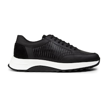 Deery Hakiki Deri Siyah Erkek Sneaker Ayakkabı - 01984Msyhe02 Siyah