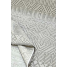 Mona Dokuma Yıkanabilir Bukleli Modern Gri Salon Halısı Mutfak Halısı Yolluk Gri