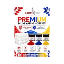 Premium Mum Yapım Hobi Seti - Parafin Wax 250 Gr - 3'lü Toz Mum Boyası Seti - Kırmızı, Mavi, Sarı Bkfabpw2503kmsr Karışık