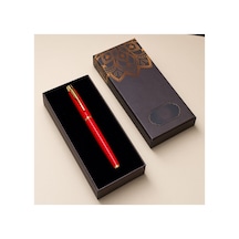 3 Adet Toptan Metal Roller Kırmızı Kalem Metal Gövde Kutulu Hediyelik Mandala Baskılı, Kişiye Özelleştirilebilir, Roller Pen Red 1