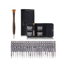 Ayrex 25 Parça Hassas Tornavida Seti, Deri Çantalı, Krom-vanadyum Çelik, Pc/laptop/telefon/gözlük Tamir Seti, Torx