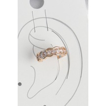 Pirinç Gold Renk Zirkon Taşlı Kadın Kıkırdak Küpe Elk-bjtıeg Çok Renkli