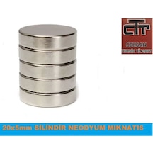 Güçlü Neodyum Mıknatıs Çap 20Mm X Kalinlik 5Mm 5 Adet