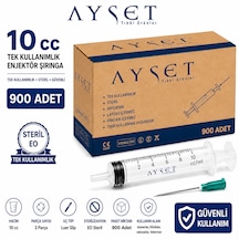 Ayset 10cc 3 Parça Yeşil Uçlu Enjektör 900 Adet