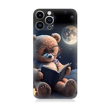 Apple Uyumlu iPhone 13 Pro Max Kitap Okuyan Sevimli Ayı Tedy Desenli Silikon Kılıf