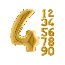 4 Yaş Rakam Folyo Balon Gold 100 CM .Doğum Günü. Yaşgünü. Parti.