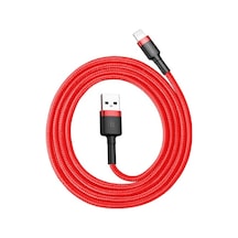 Rogfer Baseus 2.4a 1m Usb'den 8 Pin'e İphone Uyumlu, İpad İçin Yüksek Yoğunluklu Naylon Dokuma Usb Kablosu Kırmızı