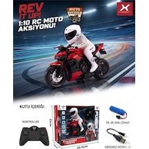Th-speed X Uzaktan Kumandalı Rc Motosiklet Model - Kırmızı - 1/10 Ölçek - Yarışçı Figürlü