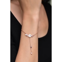Papatya Silver 925 Ayar Gümüş Rose Kaplama Kardelen Çiçeği Bileklik