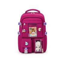 Quovo Kawaii Bag Club Kore Tarzı Full Aksesuarlı Ortopedik Günlük Yeni Okul Sırt Çantası Mor