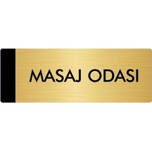 Metal Yönlendirme Levhası, Departman Kapı Isimliği Masaj Odası 7x20 Cm Altın Renk
