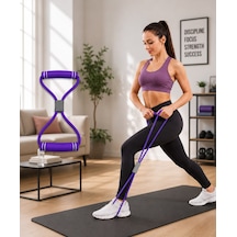 Pilates Direnç Lastiği Yoga Squat Egzersiz Aleti El Kol Kas Güçlendirme Aparatı Mor