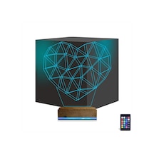 Luvivia Kalp Sevgiliye Hediye Polygonal 3d Lamba - Masa Gece Lambası Şeffaf