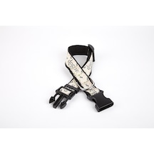 Doggie Köpek Ve Pati Desenli Dokuma Köpek Boyun Tasması 3 Cm X 36-60 Cm Siyah