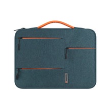 14 İnç Evrensel İş Dizüstü Bilgisayar Çantası Su Geçirmez Çok Katmanlı Koruma Pu Sapı Lacivert