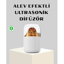 Mey İthalat Ultrasonik Alev Efektli Aromaterapi Difüzörü Usb Şarjlı Ve Otomatik Kapanma Özellikli
