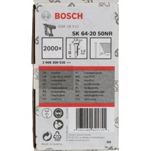 Bosch Başsız Çivi 20 50 Mm Paslanmaz 2000Li – 2608200535