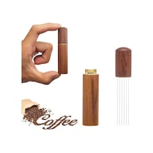 Espresso Kahve Karıştırıcı, Espresso Dağıtımı İçin Profesyonel Kahve Karıştırma Wdt Aracı, El Tampers Karıştırma Aracı Doğal Ahşap Saplı İğne Tipi Dağıtıcı Ayarlanabilir Dimi Yok