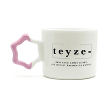 Teyze Baskılı Pembe Kulplu Yıldız Kupa