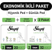 Sleepy Natural Ultra Ped Uzun 20'li + Uzun Günlük Ped 2 x 32'li