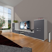 Decoraktiv Eko On2 Mdf Dvd Tv Ünitesi Tv Sehpası Beyaz - Antrasit