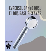 Hubrendy Tekno Paslanmaz Çelik Çok Fonksiyonlu El Duş Başlığı 3 Modlu Püskürtme Seçeneği Diğer