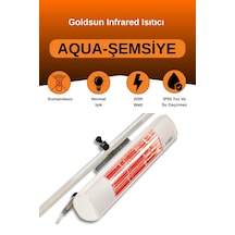 Aqua 2000 Watt Gsu20 Şemsiye Tip Kumandasız Suya Dayanıklı Elektrikli İnfrared Isıtıcı-beyaz