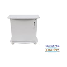 Kanki Pet Mdf Bombeli Akvaryum Sehpa Beyaz 65 x 31 x 67 CM