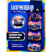 Oniks Anaokulu Dolabı İçin İsimlendirilmiş Organizatör Cepleri. 244825854 Mavi