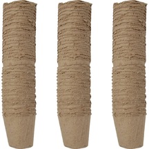 100 Adet Yuvarlak Parçalanabilir Hamur Turba Saksısı 8 X 8 Cm Bitki Fidanlığı Kupası