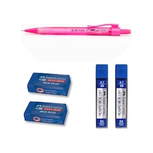 Tri Click Versatil Kalem 0.7 Mm Pembe + 2 Adet Sınav Silgisi + 2 Adet Uç Seti Pembe
