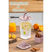 Porsima 1110-5 Sızdırmaz Kapaklı Detoks Matara Suluk Şeffaf Pudra 2lt Pudra