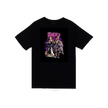 Stoned&Fame Asap Rocky Baskılı Unisex %100 Pamuk Siyah T-shirt SIYAH