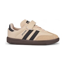 Çocuk Günlük Cırtlı Lastikli Sneaker Spor Ayakkabı Okul Ayakkabısı Bej
