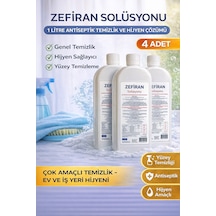 Zefiran Solüsyonu 1 Litre 4 Adet Set Antiseptik Hijyen Ve Çok Amaçlı Temizlik Solüsyonu