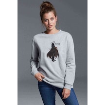 Anime Tokyo Ghoul Anteiku Baskılı Gri Kadın Sweatshirt (528302201)