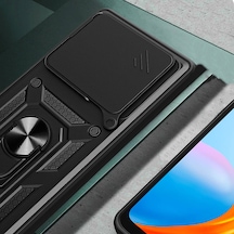 Kilifone - Pura 70 5g Uyumlu - Kılıf Magnetik Standlı Kamera Korumalı Sürgülü Vega Kapak - Mavi