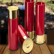 Kangvka 12 Kalibre Mermi Şeklinde 4'lü 50 Ml Whiskey Bardağı Seti - Askeri, Avcı Ve Outdoor Enthusiastlar İçin Dayanıklı Abs Ve Bronz Kaplama - Hediye Kutusuyla Kırmızı